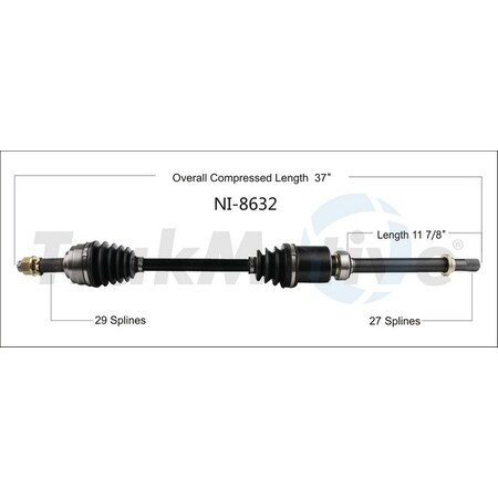 Surtrack Axle Cv Axle Shaft, Ni-8632 NI-8632